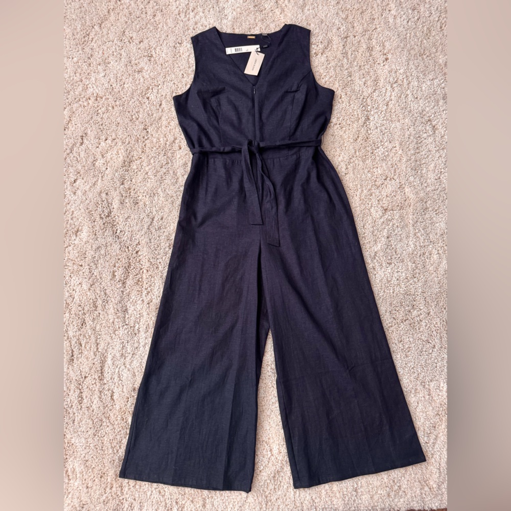 Tahari Linen Blend Cropped Jumper